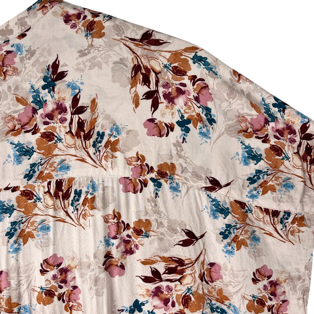 Torrid Floral Button Up Top Shirt 5 Wine Stretch 28 - Picture 11 of 14